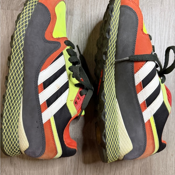 adidas Neon Orange and Yellow Athletic Sneakers - Picture 2 of 8